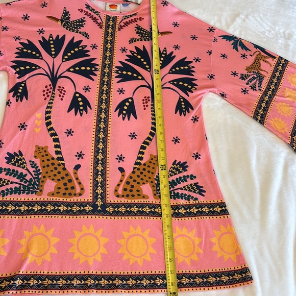 NWOT FARM RIO Printed Mini Dress- Bell Sleeves w/Crew Neck - Size M - SASSY! - Picture 10 of 13